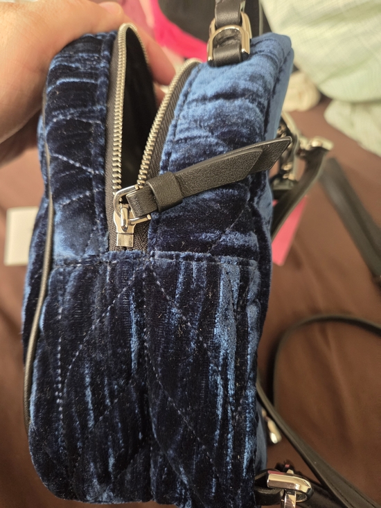 kate spade velvet mini backpack New York Briar Lane Quilted Crushed Convertible Two Way Spade Trim Kate Spade Black/Blue Leather and